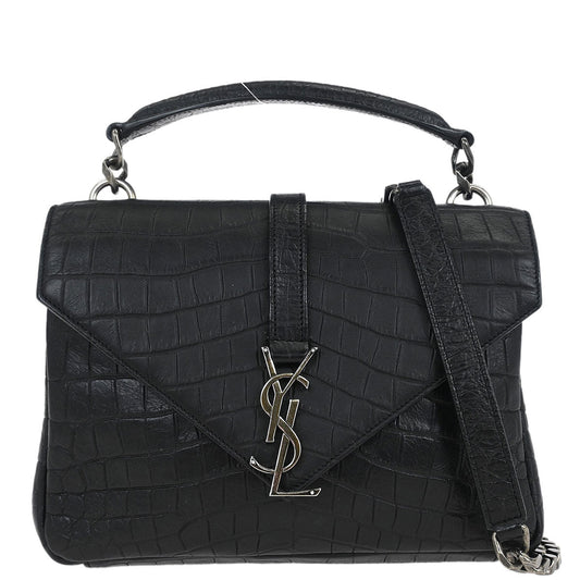 Saint Laurent * Black College 2way Shoulder Handbag