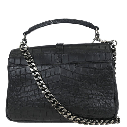 Saint Laurent * Black College 2way Shoulder Handbag