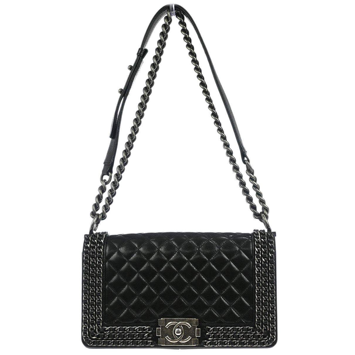 Boy Chanel Black Lambskin Medium Shoulder Bag