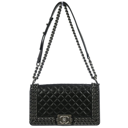 Boy Chanel Black Lambskin Medium Shoulder Bag