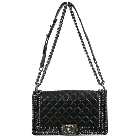 Boy Chanel Black Lambskin Medium Shoulder Bag