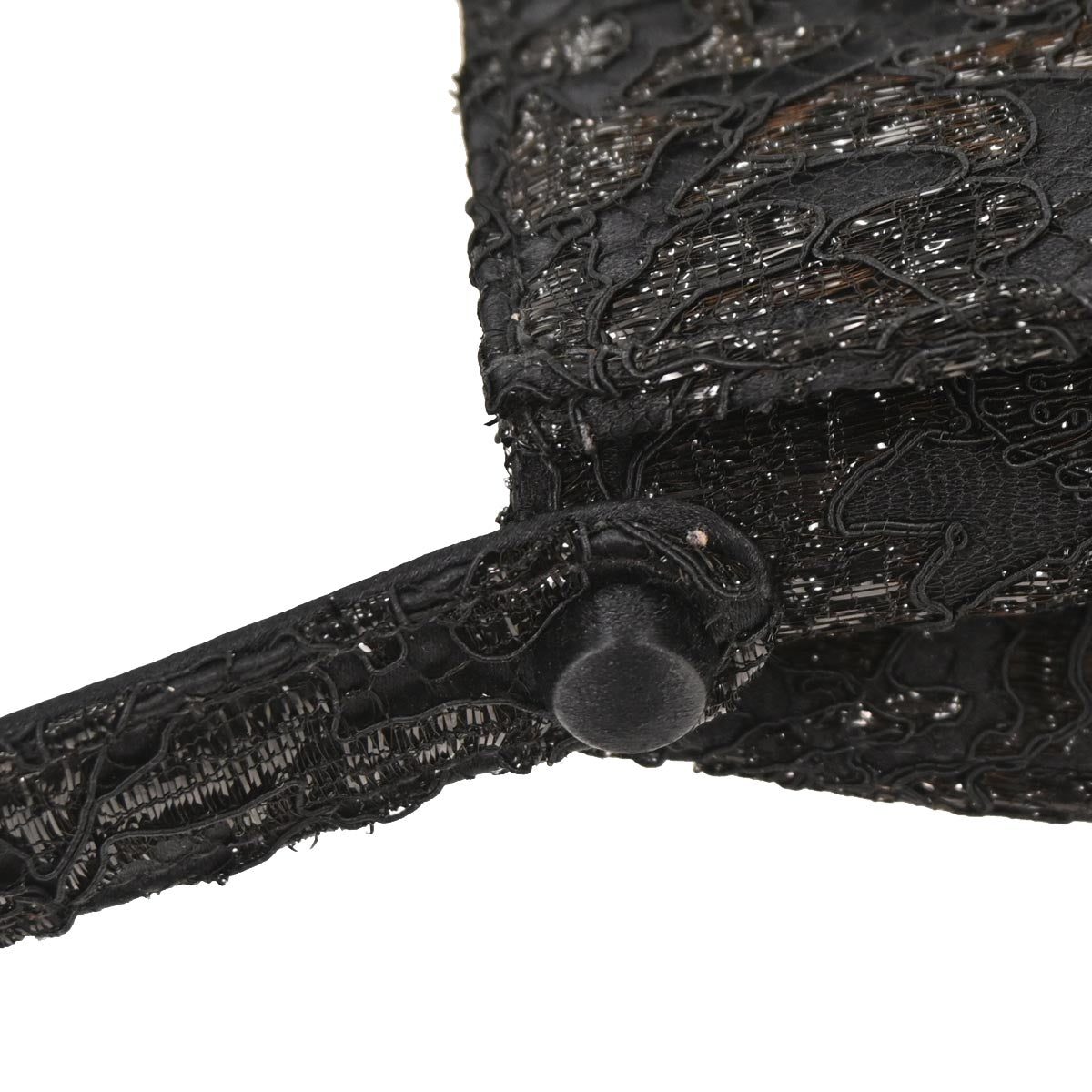 Chanel Black Satin Lace Handbag