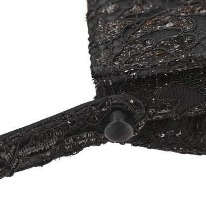 Chanel Black Satin Lace Handbag