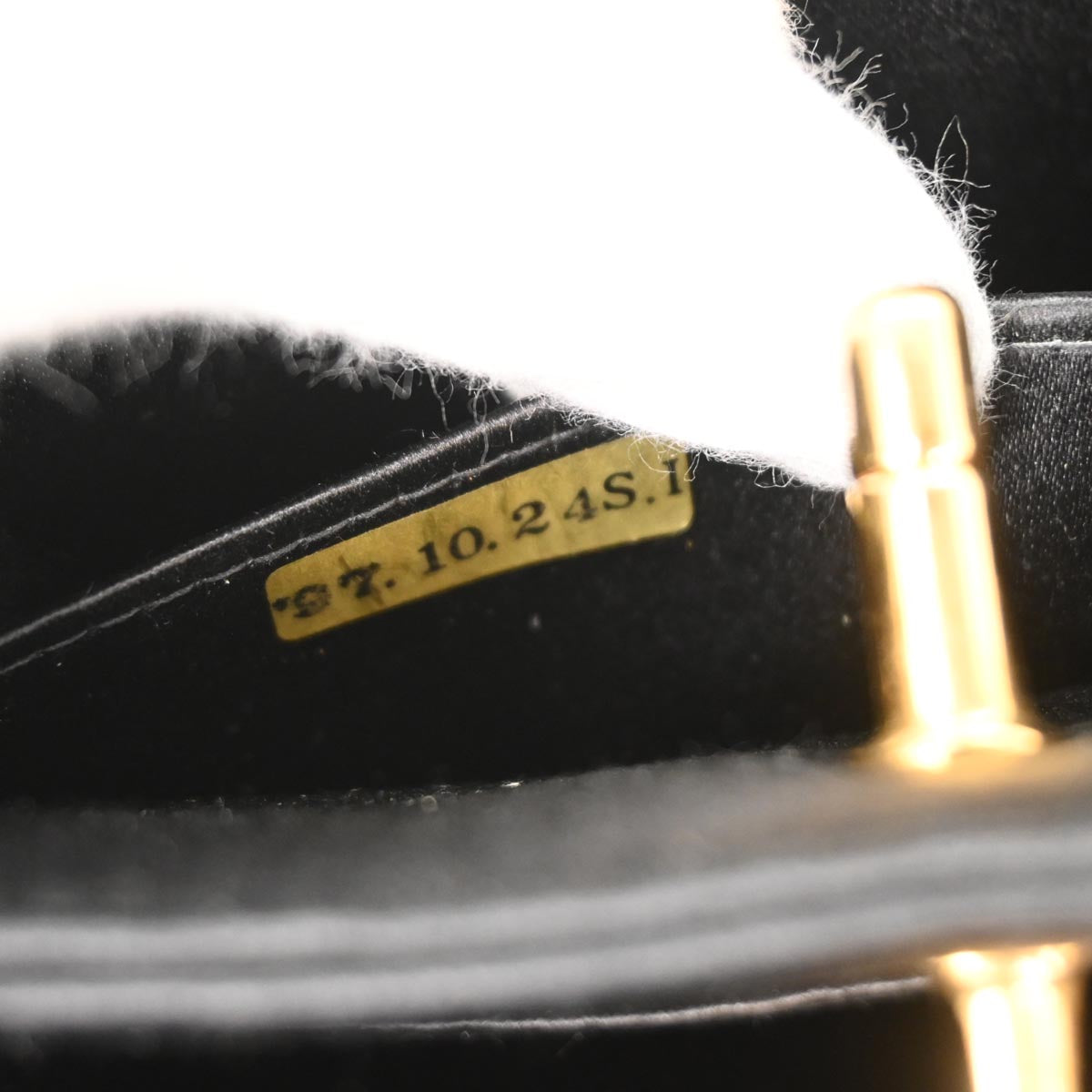 Chanel Black Satin Lace Handbag