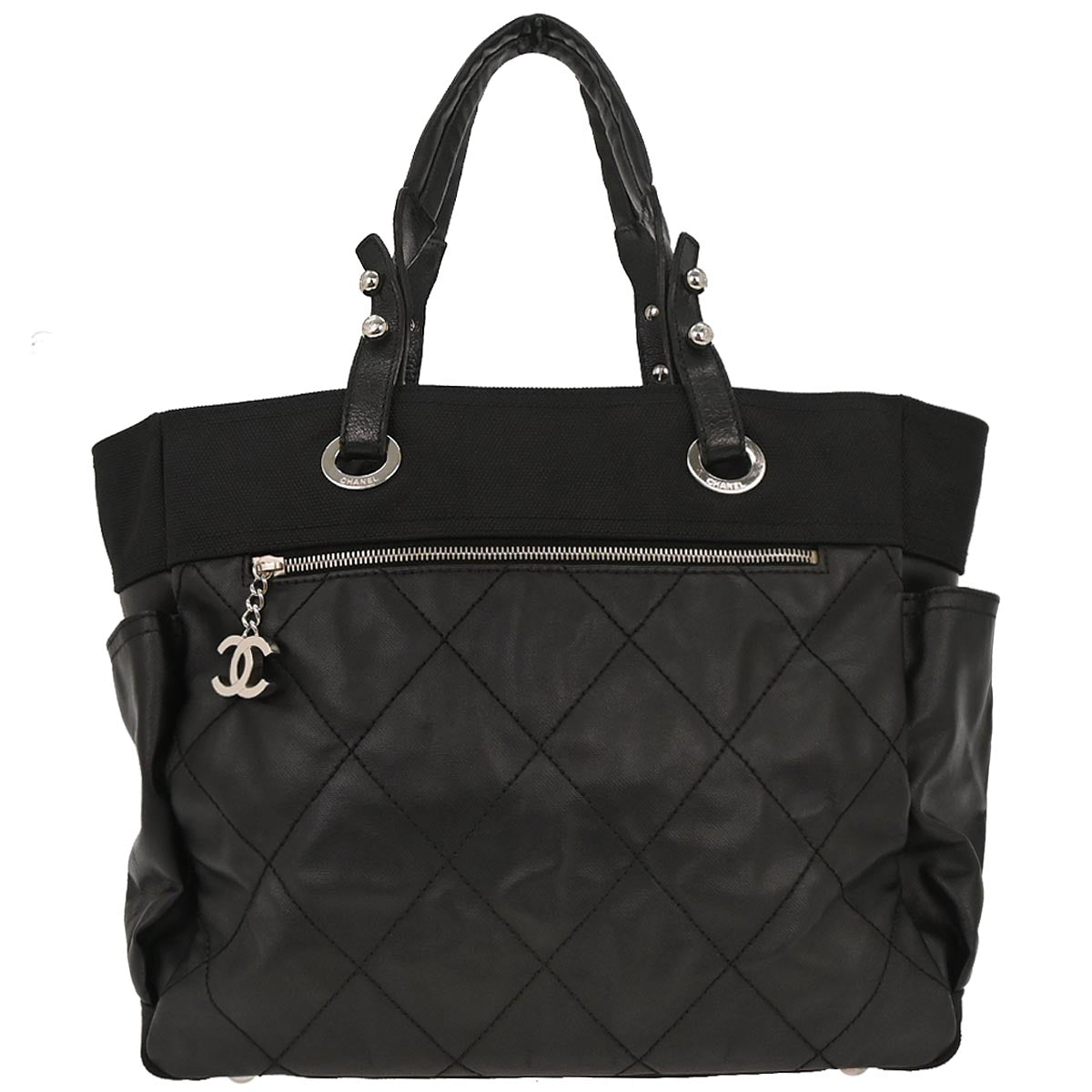 Chanel Black Leather Paris-Biarritz Tote Handbag