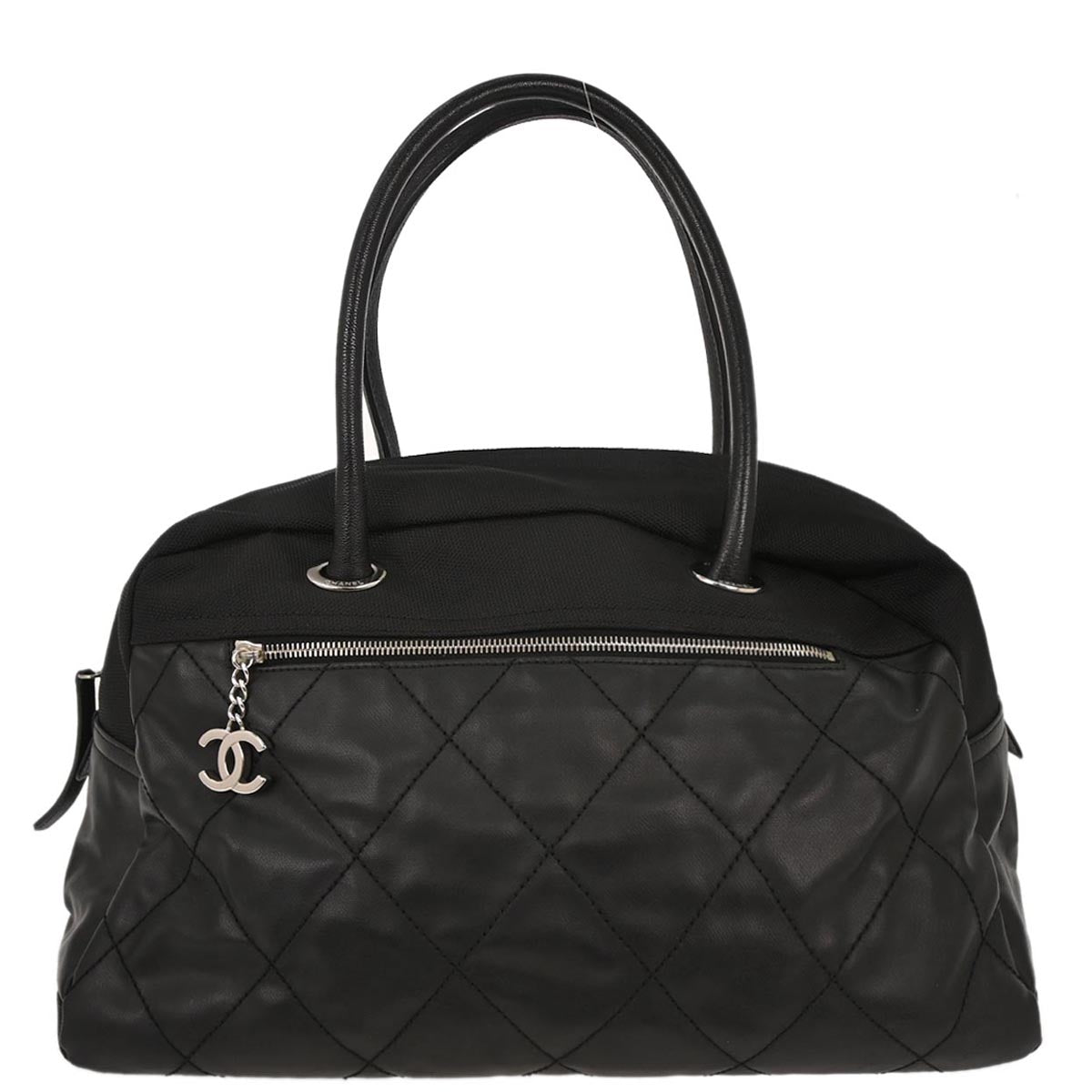 Chanel Black Leather Paris-Biarritz Bowling Bag