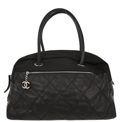 Chanel Black Leather Paris-Biarritz Bowling Bag