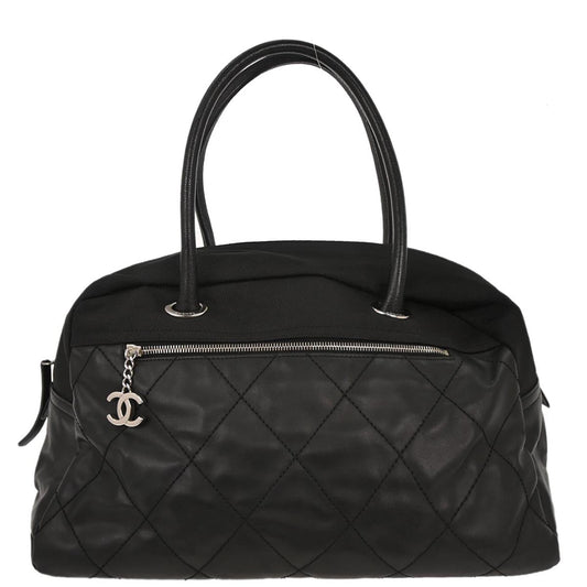 Chanel Black Leather Paris-Biarritz Bowling Bag