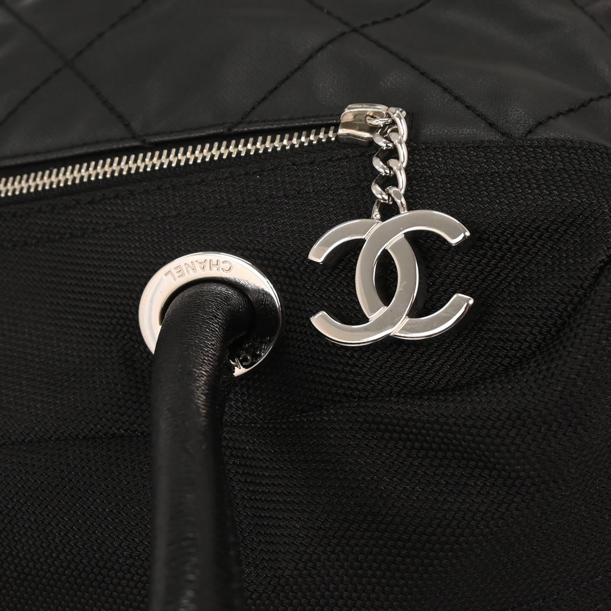Chanel Black Leather Paris-Biarritz Bowling Bag