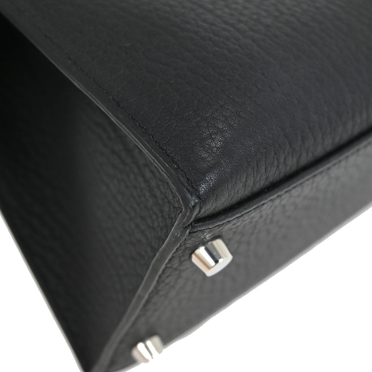 Hermes Fjord Black Kelly 32 Sellier 2way Shoulder Handbag