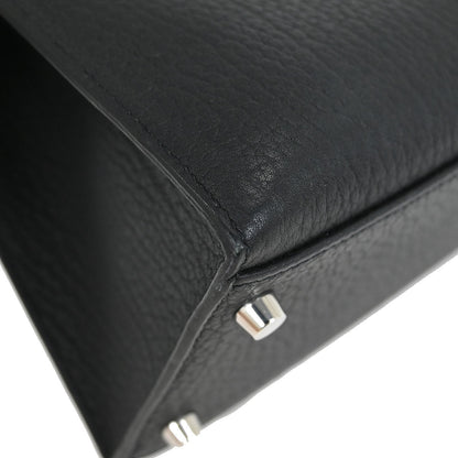 Hermes Fjord Black Kelly 32 Sellier 2way Shoulder Handbag