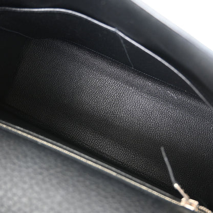 Hermes Fjord Black Kelly 32 Sellier 2way Shoulder Handbag