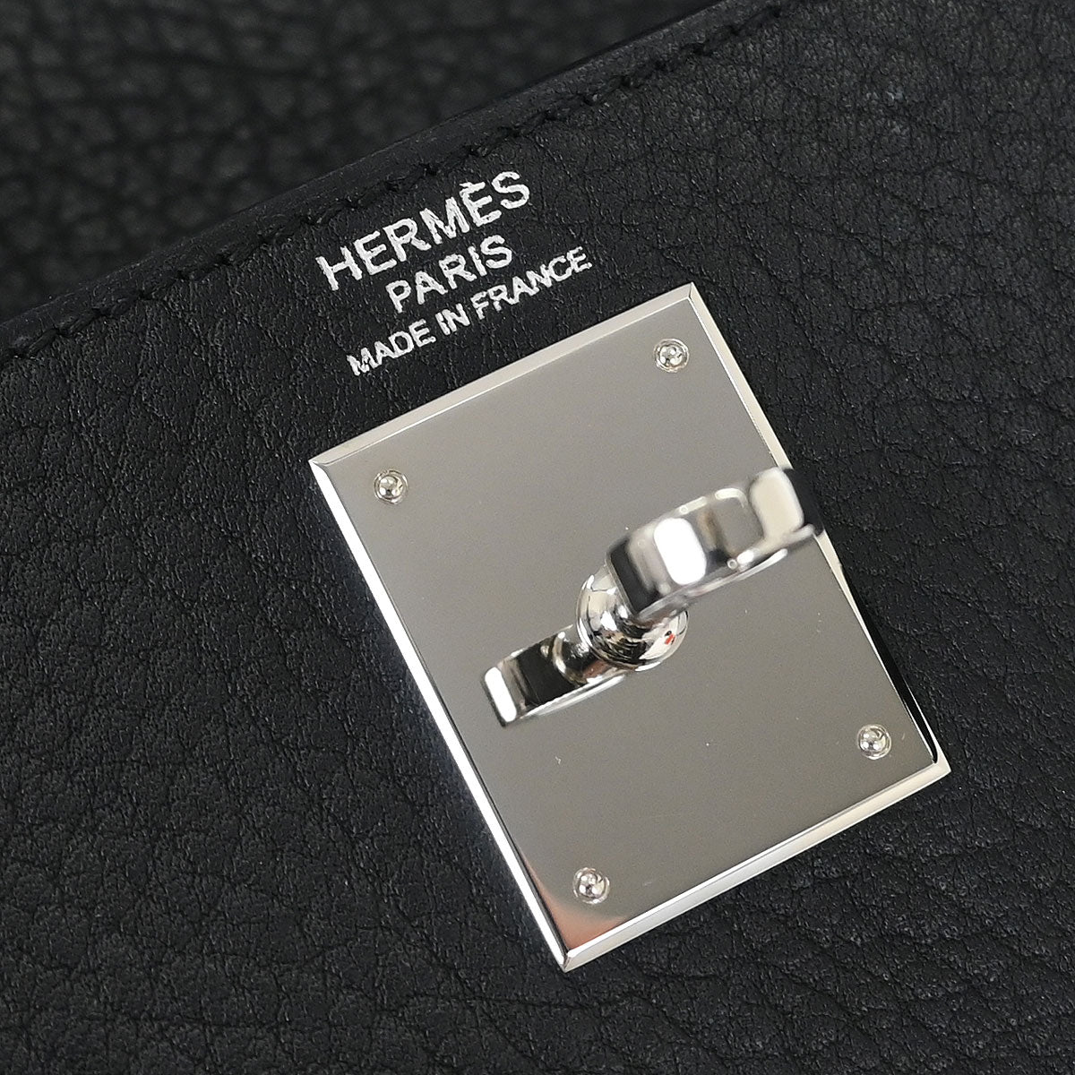 Hermes Fjord Black Kelly 32 Sellier 2way Shoulder Handbag