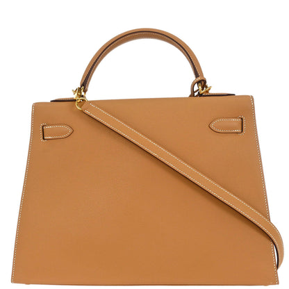 Hermes Natural Epsom Kelly 32 Sellier 2way Shoulder Handbag