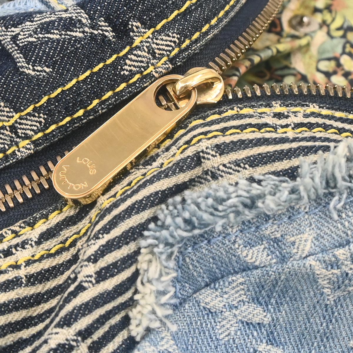 Louis Vuitton Blue Monogram Denim Patchwork Bowly Handbag M95376