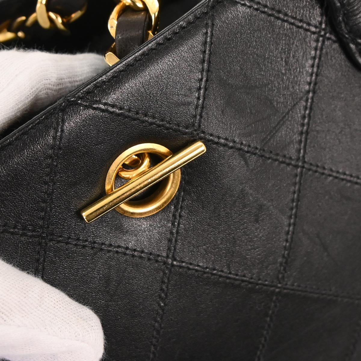 Chanel 1994-1996 Black Lambskin Supermodel Tote Shoulder Bag