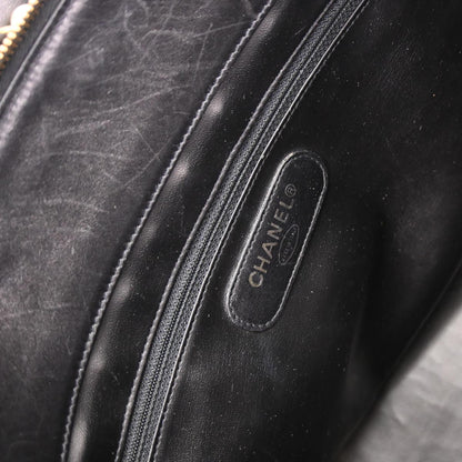 Chanel 1994-1996 Black Lambskin Supermodel Tote Shoulder Bag