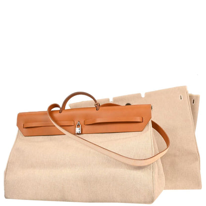 Hermes Beige Toile H Herbag GM 2 in 1 Handbag