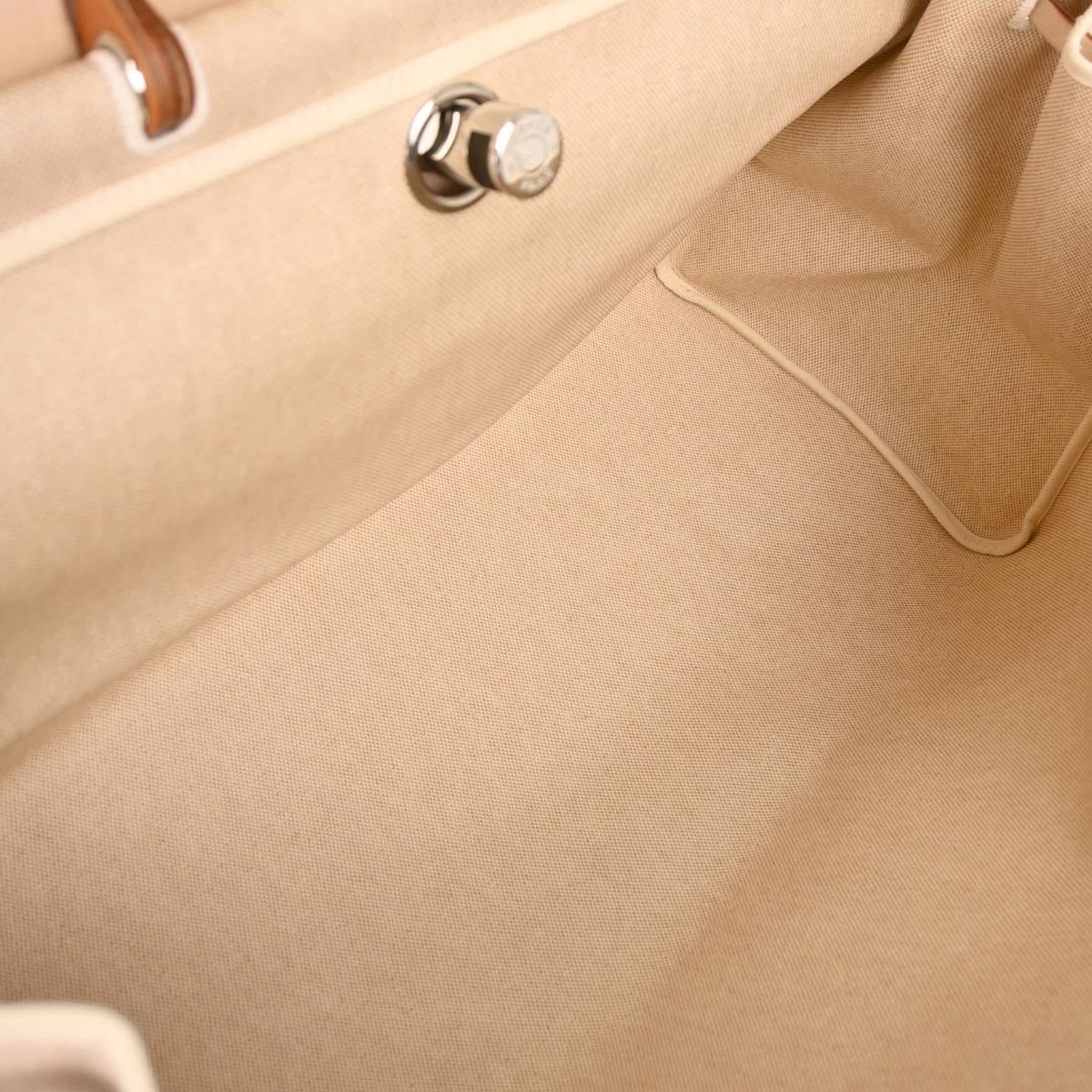 Hermes Beige Toile H Herbag GM 2 in 1 Handbag