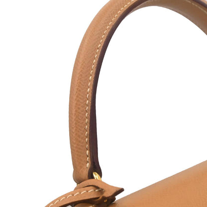 Hermes Natural Courchevel Kelly 28 Sellier 2way Shoulder Handbag