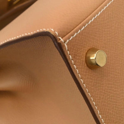 Hermes Natural Courchevel Kelly 28 Sellier 2way Shoulder Handbag