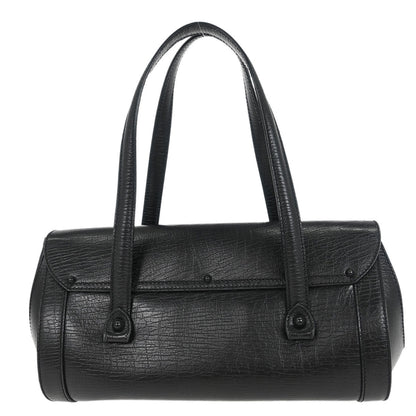 Gucci Black Leather Bamboo Handbag