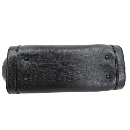 Gucci Black Leather Bamboo Handbag
