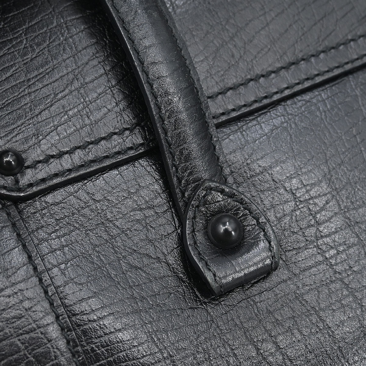 Gucci Black Leather Bamboo Handbag