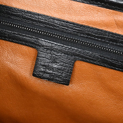Gucci Black Leather Bamboo Handbag