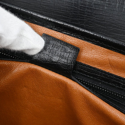 Gucci Black Leather Bamboo Handbag