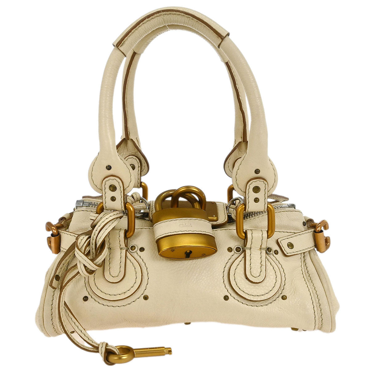 Chloe White Paddington Mini Handbag