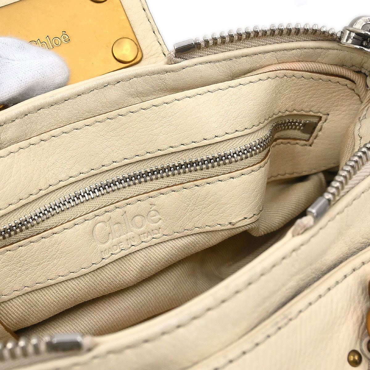 Chloe White Paddington Mini Handbag