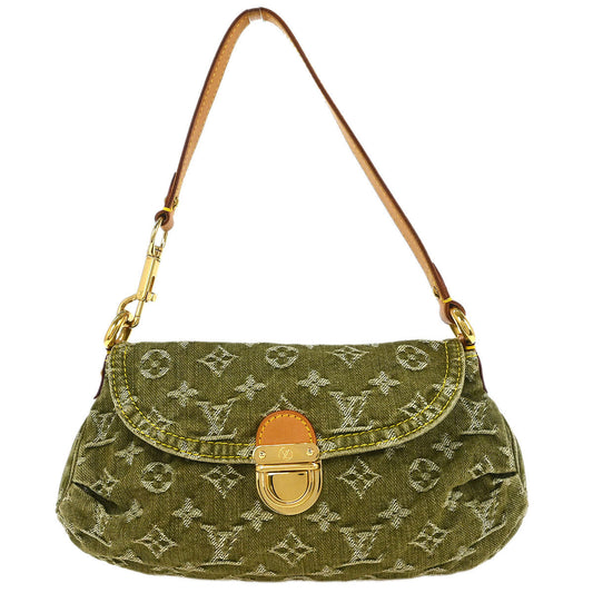 Louis Vuitton Khaki Monogram Denim Mini Pleaty Handbag M95217