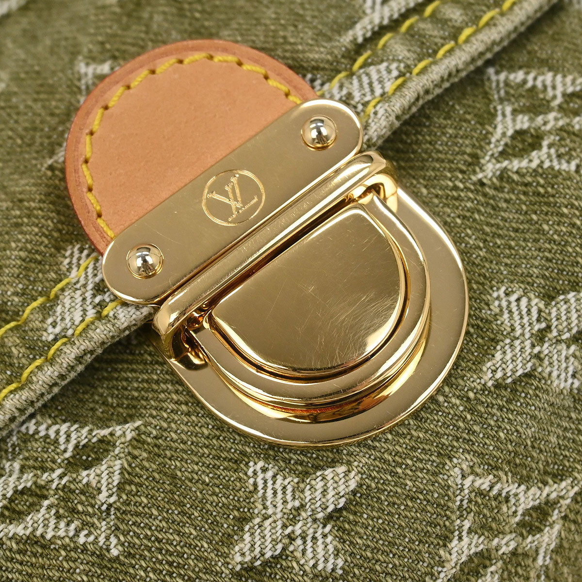 Louis Vuitton Khaki Monogram Denim Mini Pleaty Handbag M95217