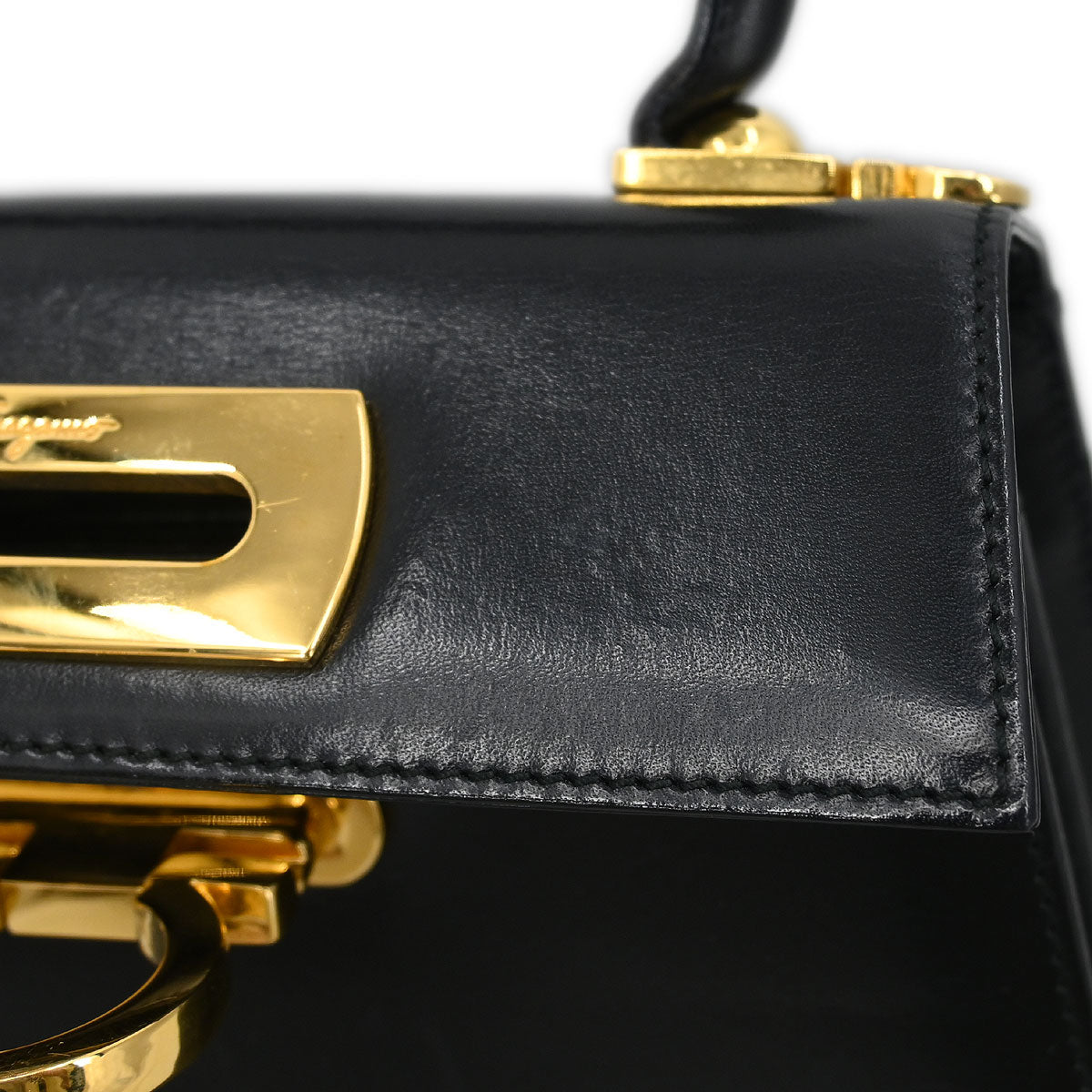 Salvatore Ferragamo Black Gancini 2way Shoulder Handbag