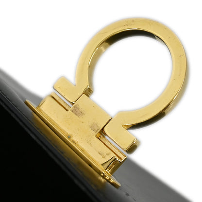 Salvatore Ferragamo Black Gancini 2way Shoulder Handbag