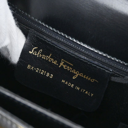 Salvatore Ferragamo Black Gancini 2way Shoulder Handbag