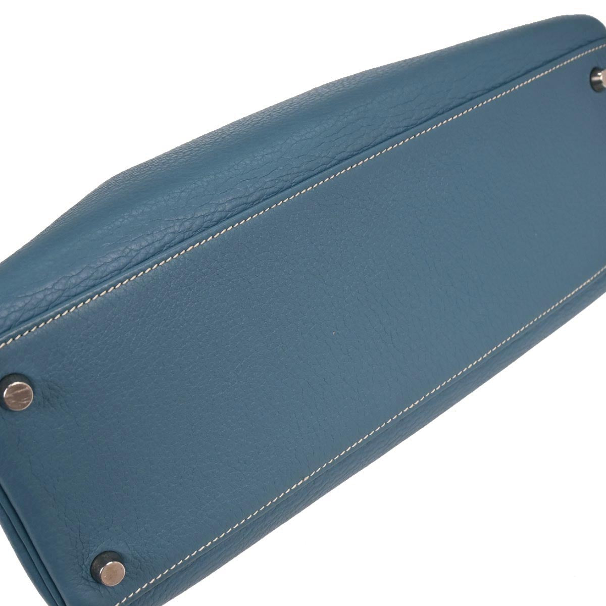 Hermes Blue Jean Taurillon Clemence Kelly 32 Retourne 2way Shoulder Handbag