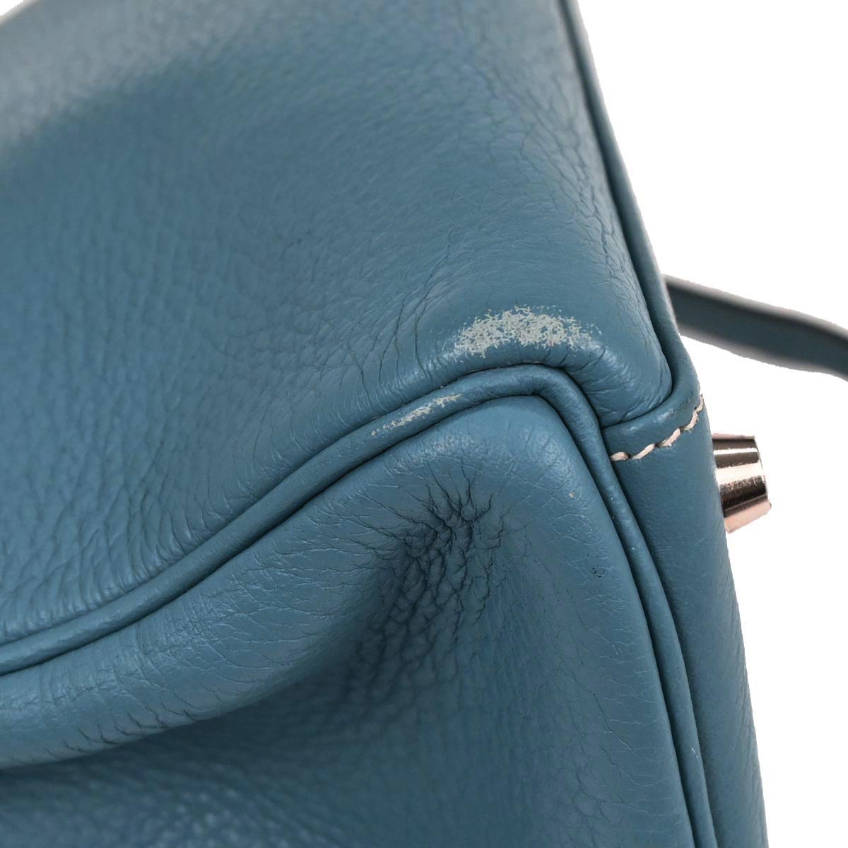 Hermes Blue Jean Taurillon Clemence Kelly 32 Retourne 2way Shoulder Handbag