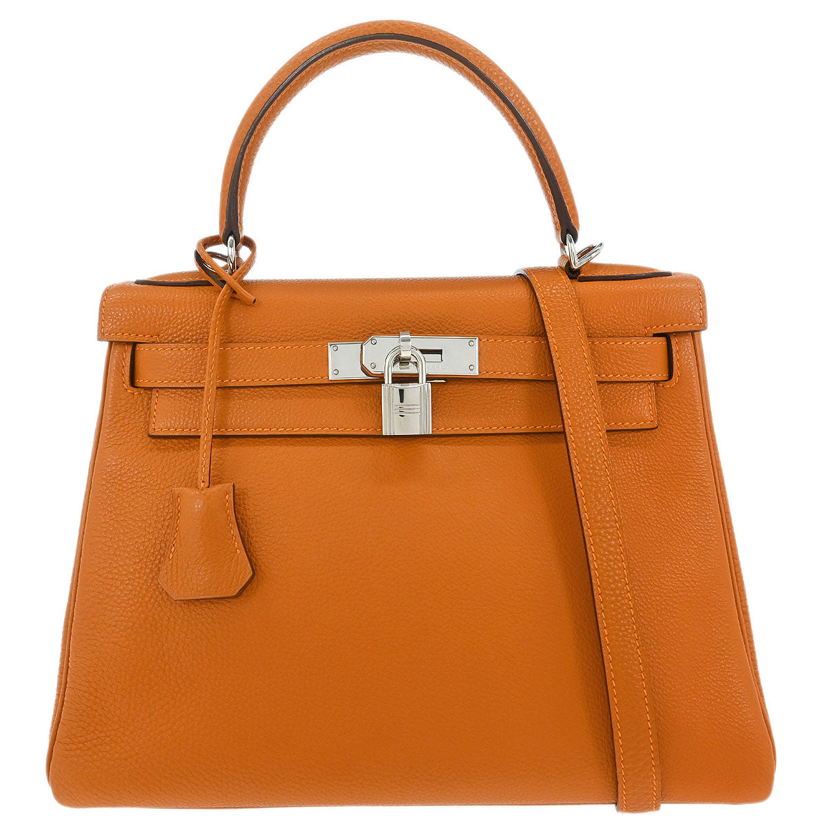 Hermes Potiron Togo Kelly 28 Retourne 2way Shoulder Handbag