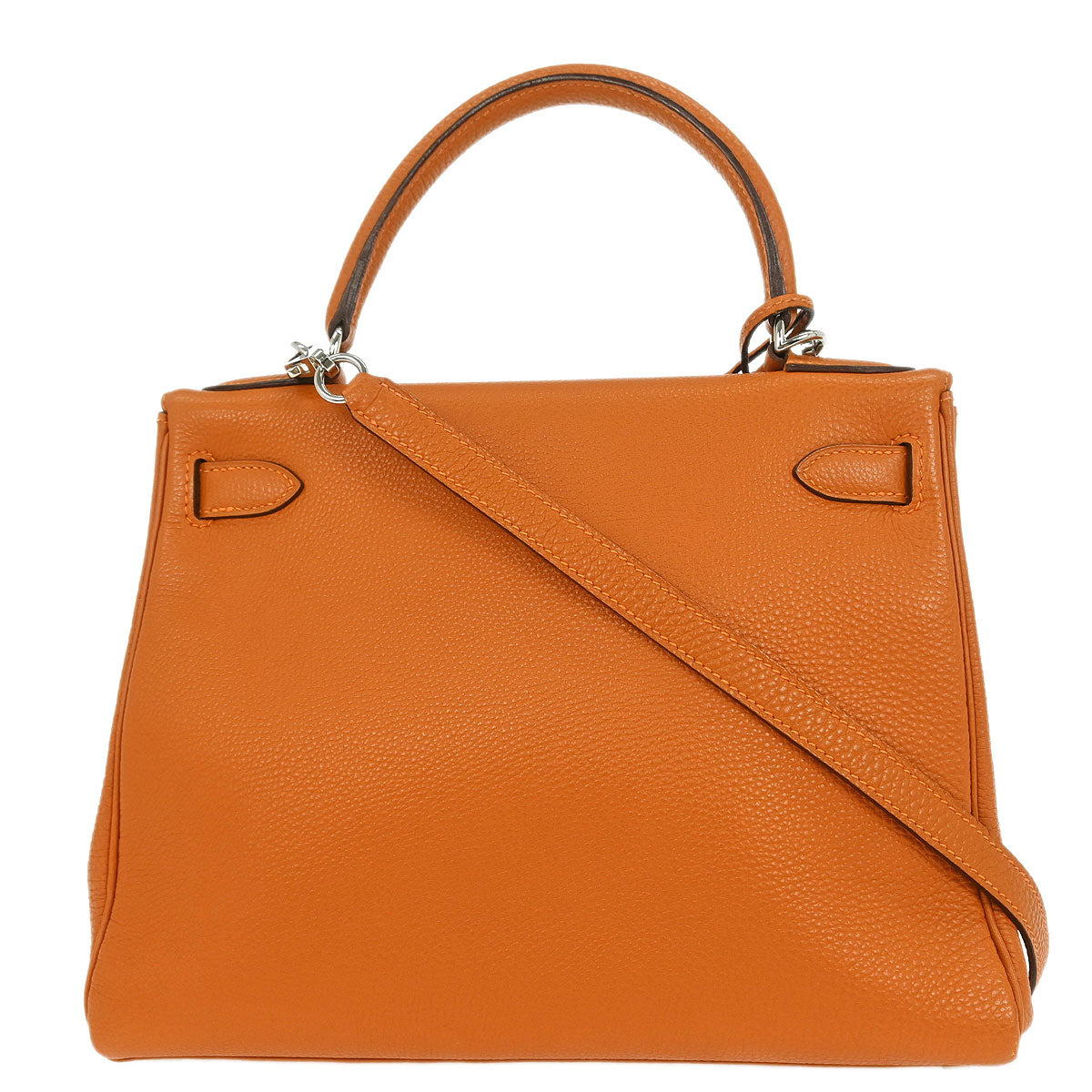 Hermes Potiron Togo Kelly 28 Retourne 2way Shoulder Handbag