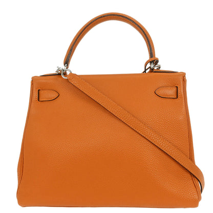 Hermes Potiron Togo Kelly 28 Retourne 2way Shoulder Handbag