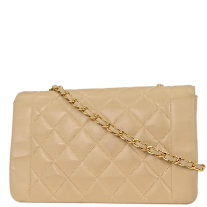Chanel Beige Lambskin Medium Diana Shoulder Bag