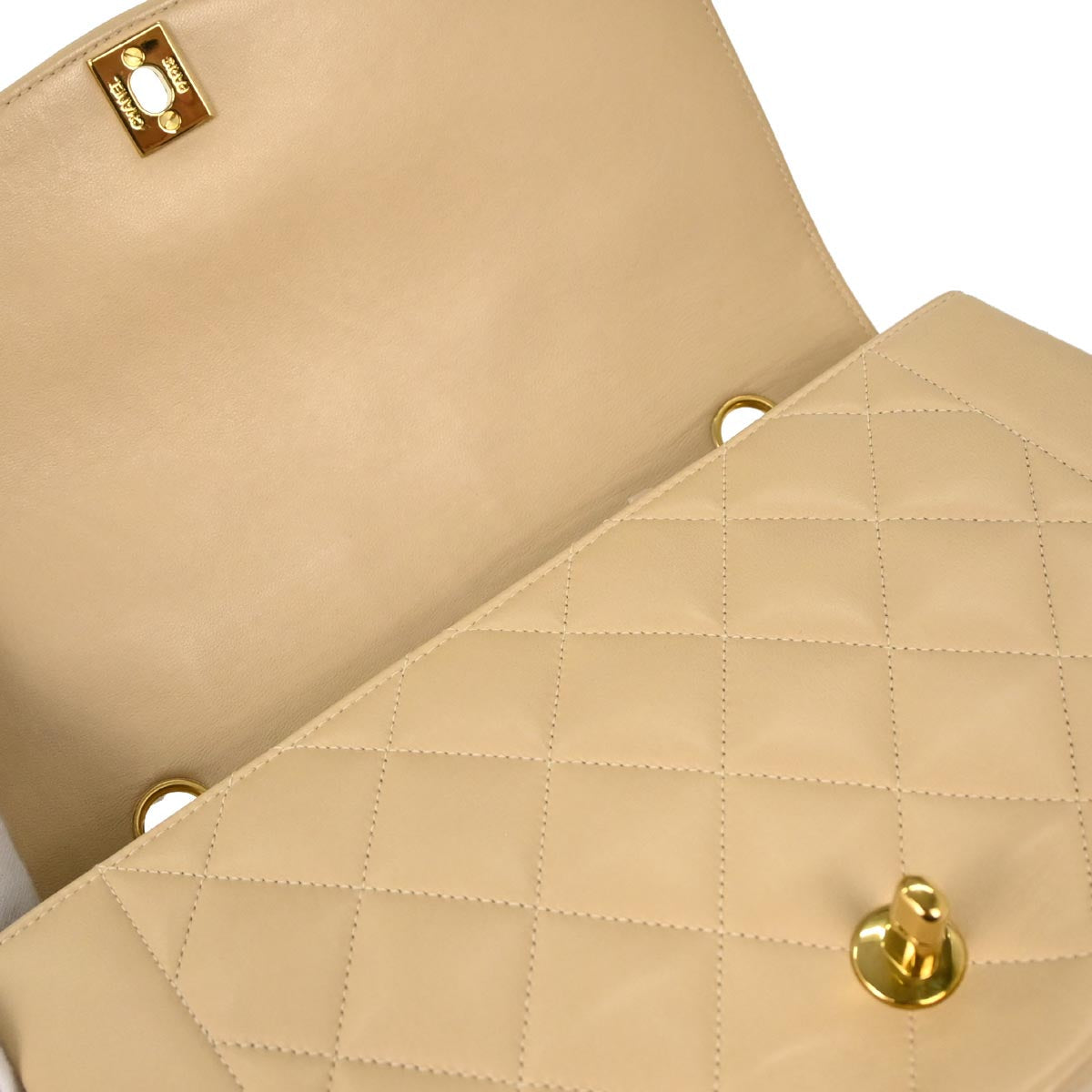 Chanel Beige Lambskin Medium Diana Shoulder Bag