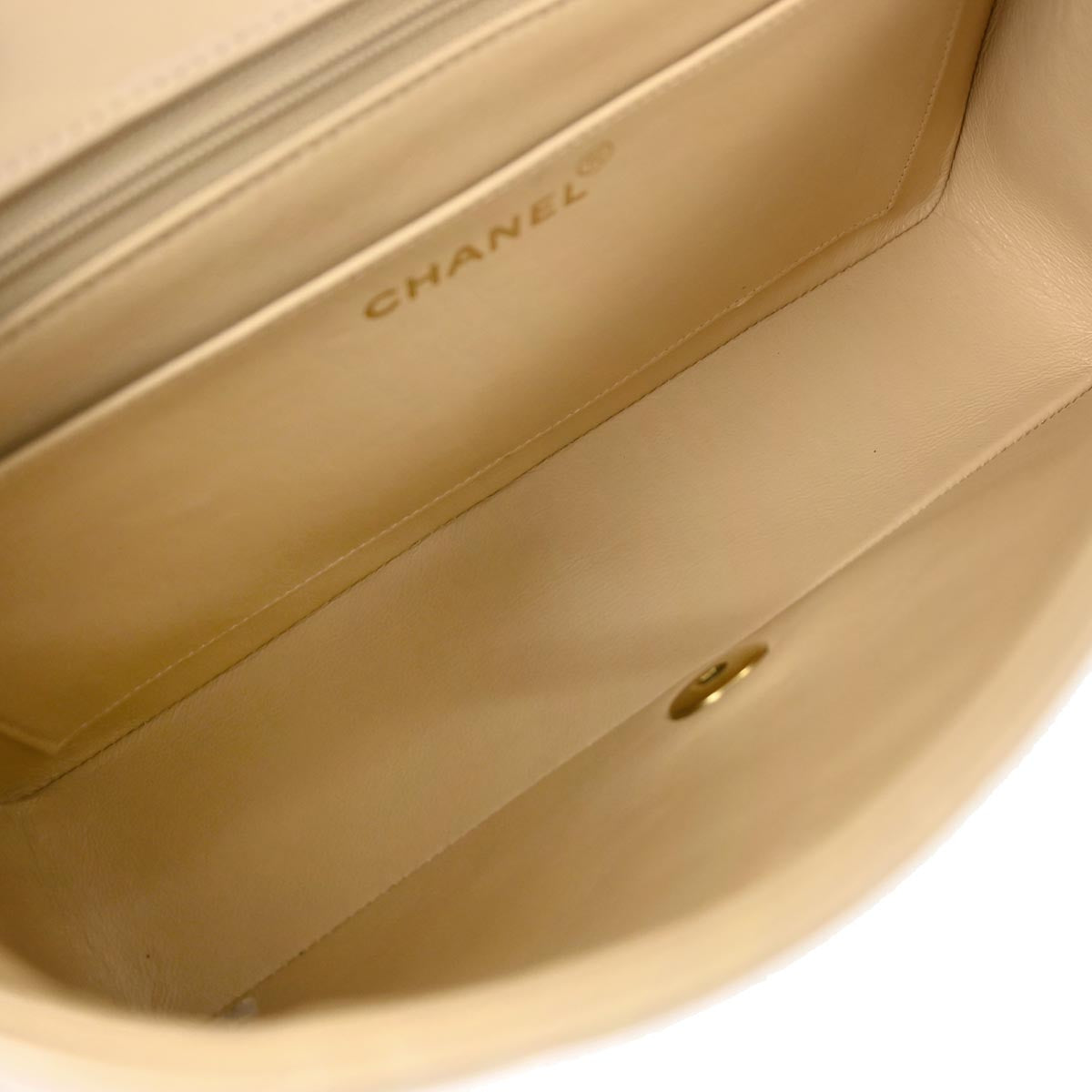 Chanel Beige Lambskin Medium Diana Shoulder Bag