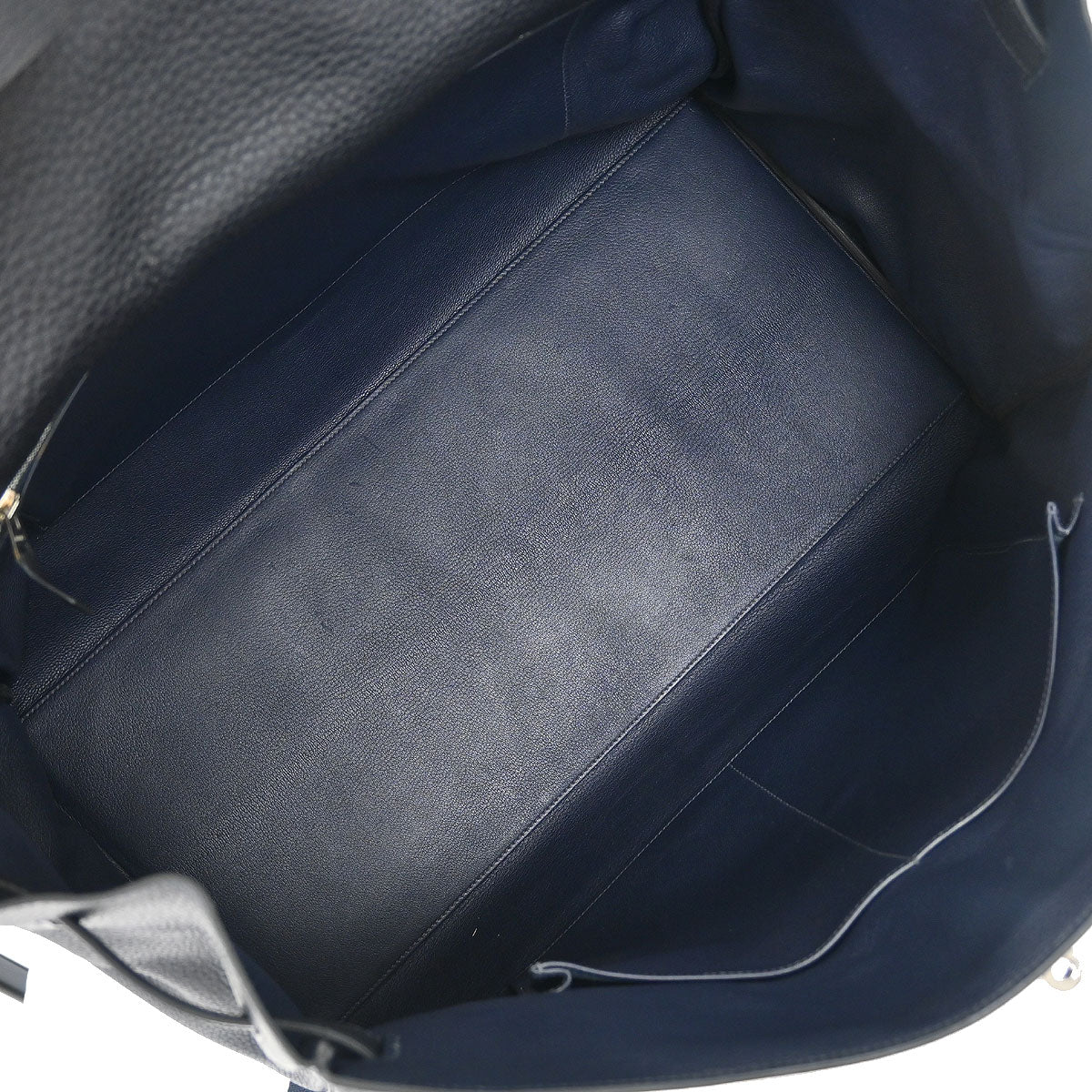 Hermes Black Navy Togo Toile Officier Kelly 50 Retourne 2way Shoulder Handbag