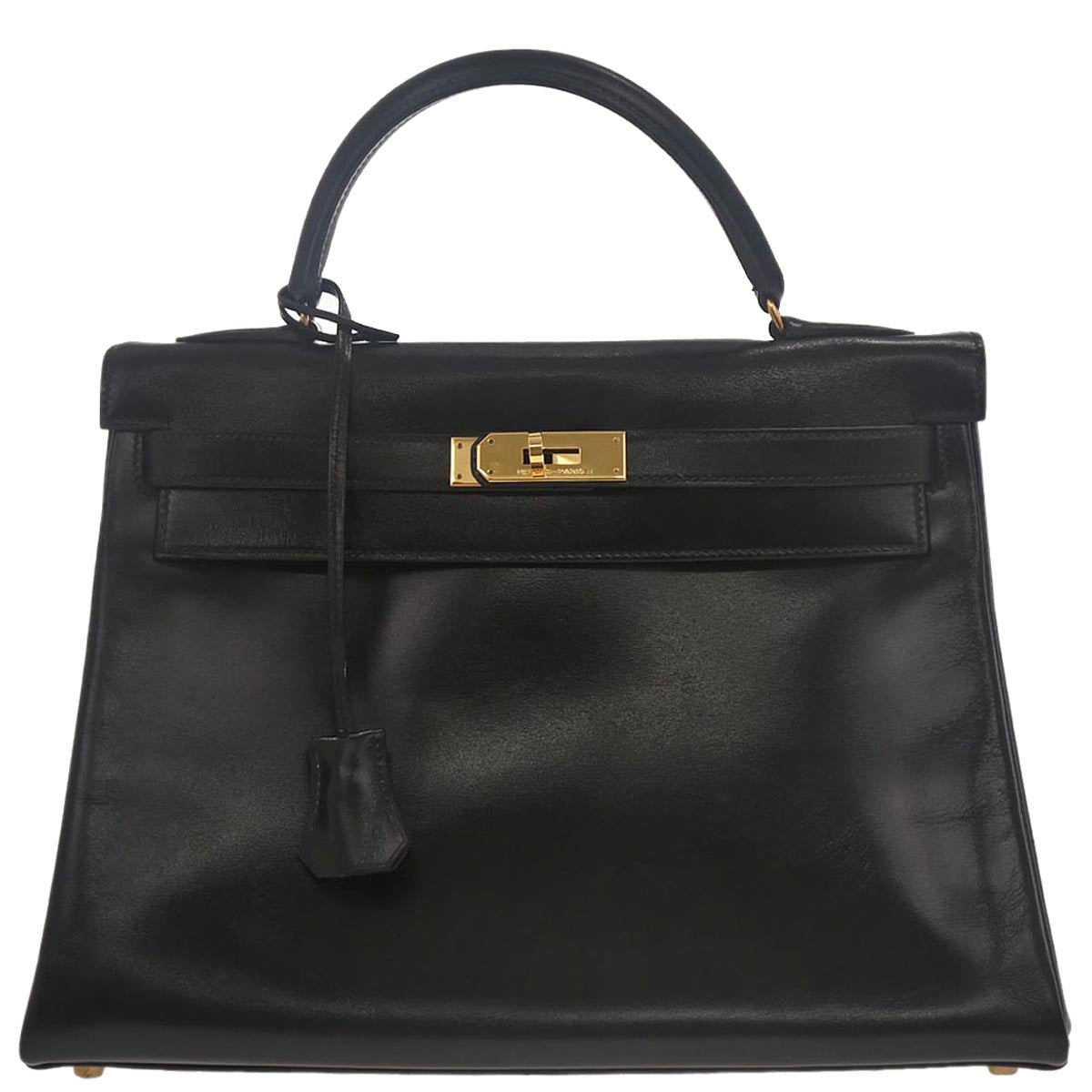 Hermes Black Box Calf Kelly 32 Retourne Handbag