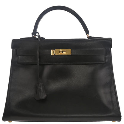 Hermes Black Box Calf Kelly 32 Retourne Handbag