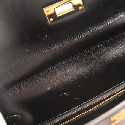Hermes Black Box Calf Kelly 32 Retourne Handbag