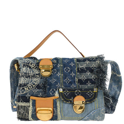 Louis Vuitton Monogram Denim Patchwork Postie 2way Handbag M95374